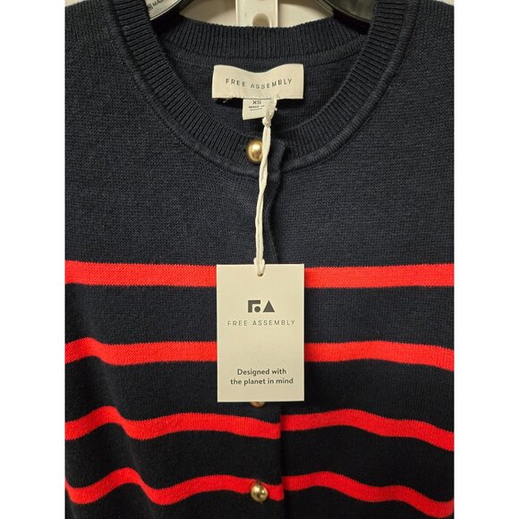 NWT Women’s Striped Button Up Sleeveless Cardigan Sweater – Size XS - Picture 4 of 5